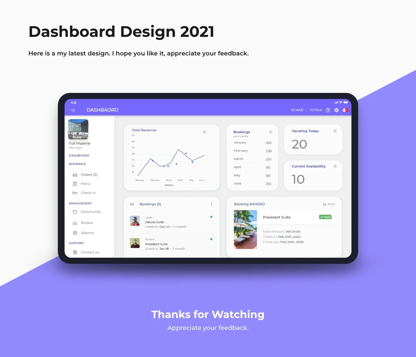 Booking Dashboard